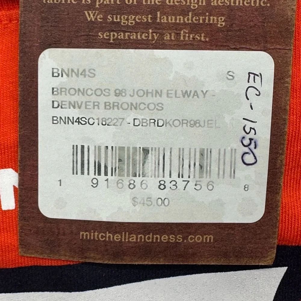 Mitchell & Ness Throwbacks BNN4S Men’s Small‎ Denver Broncos #7 John Elway Shirt